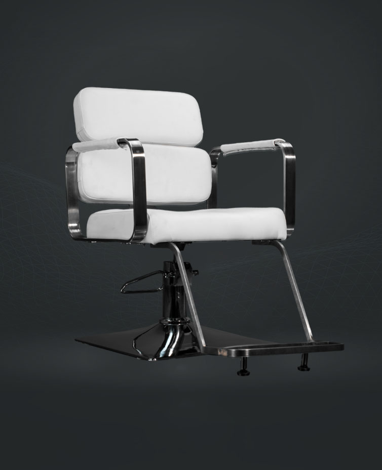 Metalic White Cutting Chair